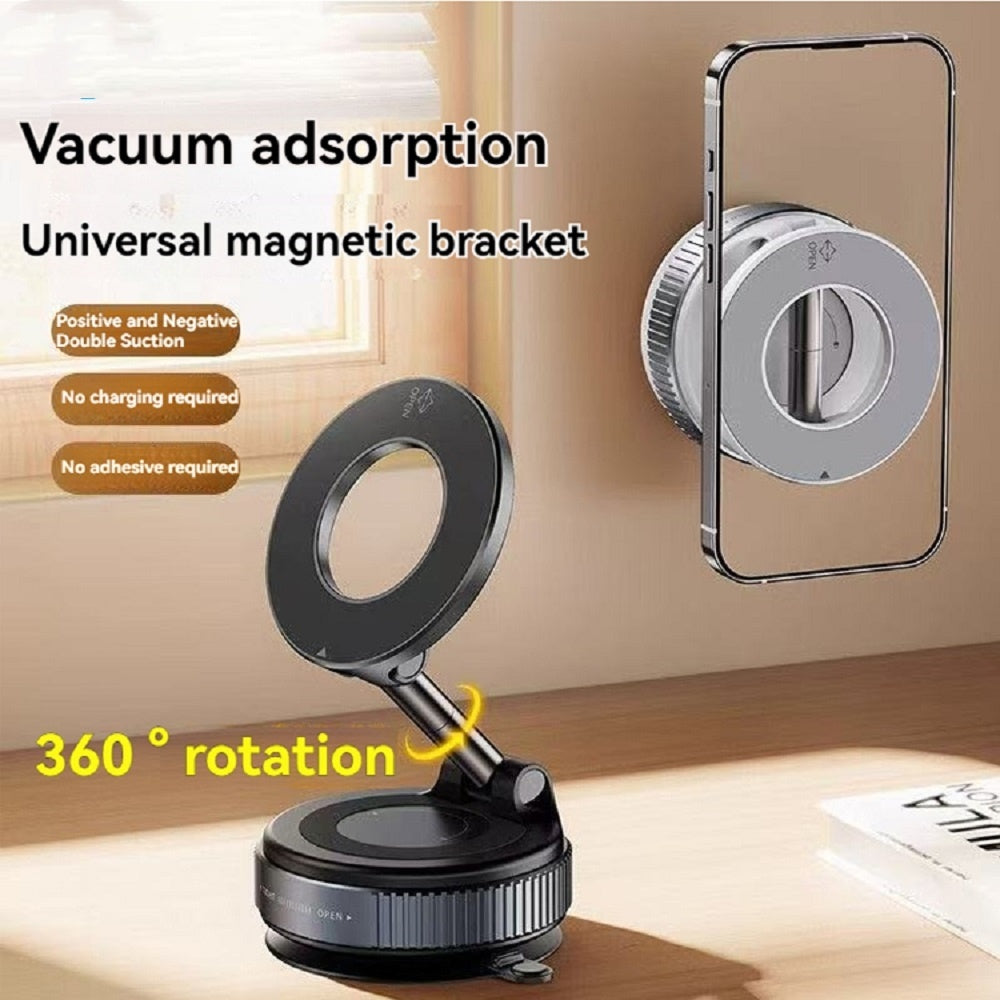 MagPhone Magnetic Phone Holder With Vacuum Suction Foldable Adjustable